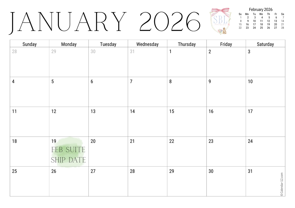 Birthday Ship Calendar