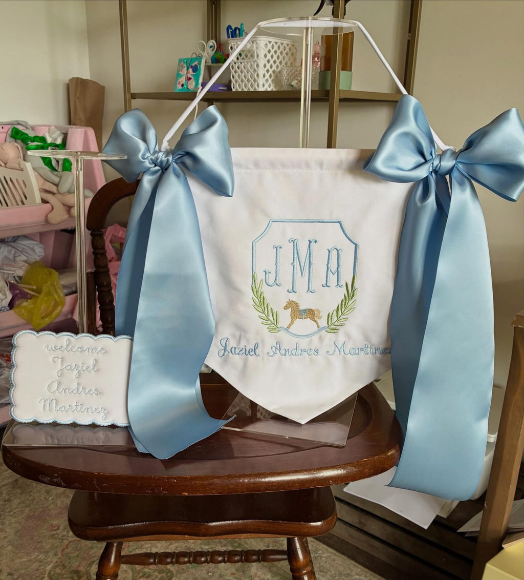 Crest Banner with Satin Bows