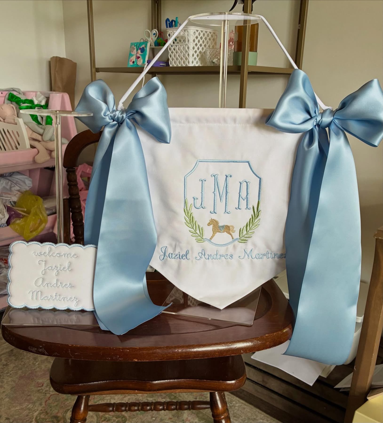 Crest Banner with Satin Bows