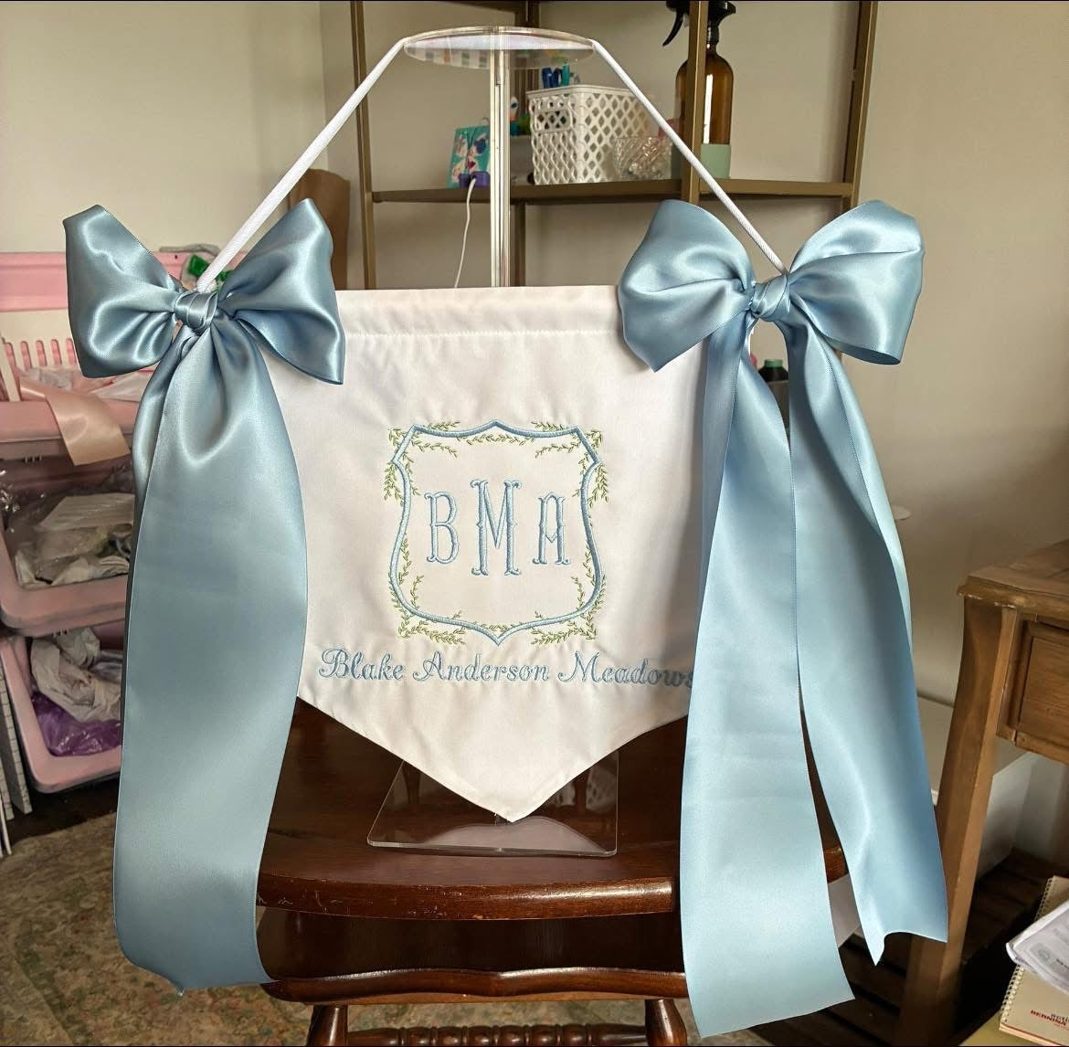 Crest Banner with Satin Bows