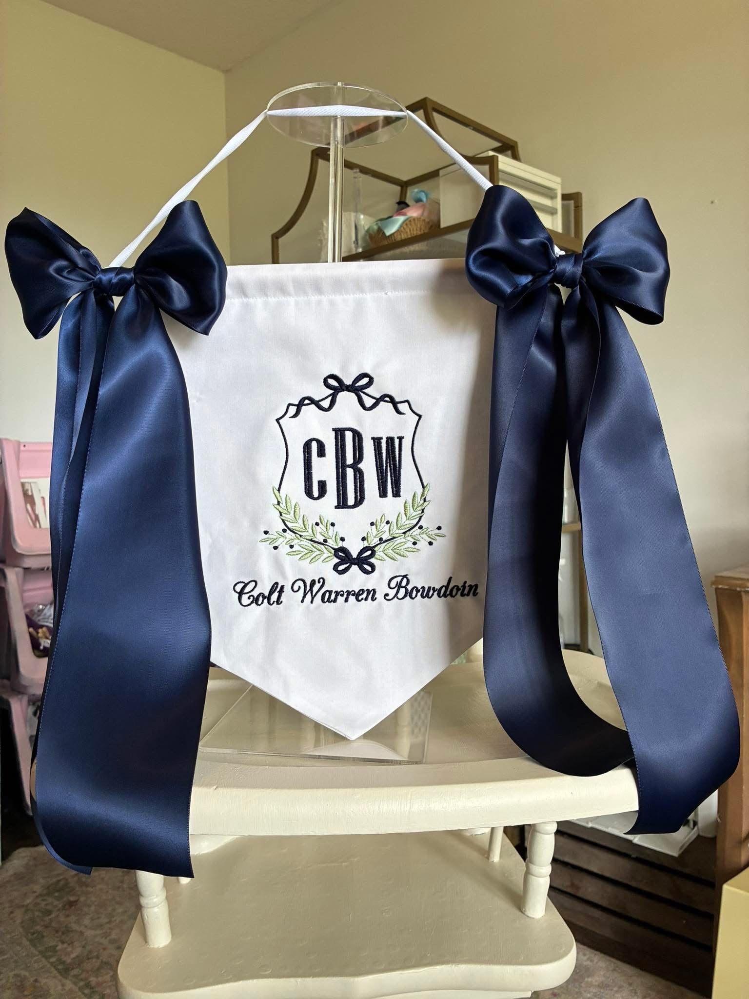 Crest Banner with Satin Bows